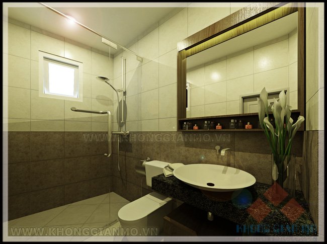Thiết kế biệt thự Phối cảnh 3D Phòng WC Biệt thự Anh Đức - TP Tuyên Quang